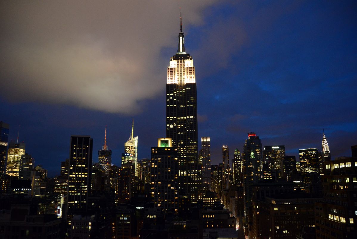 22 Empire State Building And Chrysler Building After Sunset From 230 Fifth Ave Rooftop Bar